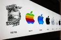 Apple Logo Evolution, Historical Design Display Royalty Free Stock Photo