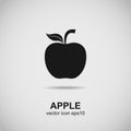 Apple logo. Fruit silhouette. Black icon vector. Royalty Free Stock Photo