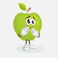 Apple Logo mascot ashamed pose