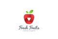 Apple Logo ribbon vector. Fresh fruit idea juice