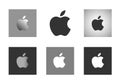 Apple logo set on white background Royalty Free Stock Photo