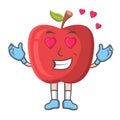 Apple Love Expression design character, design vector illustrator