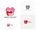 Apple Love logo design vector template, Fruits Apple icon symbol