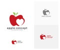 Apple Love logo design vector template, Fruits Apple icon symbol