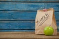 Apple and lunch bag