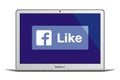 Apple MacBook Air with facebook logo