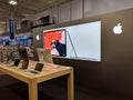 Apple Macbooks Laptops and Computers with siri assistant on display Royalty Free Stock Photo