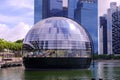 Apple Marina Bay Sands, the first Apple Store to sit directly on water opens today. The all-glass spherical dome structure is