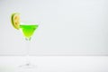 Apple martini cocktail on the white rustic background Royalty Free Stock Photo