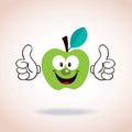 Apple mascot cartoon character