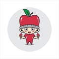 Apple mascot character cute Royalty Free Stock Photo