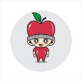 Apple mascot character cute Royalty Free Stock Photo
