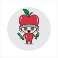 Apple mascot character cute Royalty Free Stock Photo