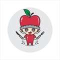 Apple mascot character cute Royalty Free Stock Photo