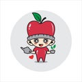 Apple mascot character cute Royalty Free Stock Photo