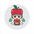 Apple mascot character cute Royalty Free Stock Photo