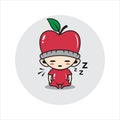 Apple mascot character cute Royalty Free Stock Photo