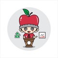 Apple mascot character cute Royalty Free Stock Photo