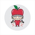 Apple mascot character cute Royalty Free Stock Photo