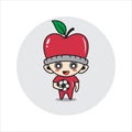 Apple mascot character cute Royalty Free Stock Photo