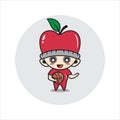 Apple mascot character cute Royalty Free Stock Photo