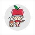Apple mascot character cute Royalty Free Stock Photo