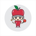 Apple mascot character cute Royalty Free Stock Photo