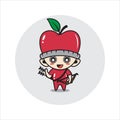 Apple mascot character cute Royalty Free Stock Photo