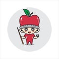 Apple mascot character cute Royalty Free Stock Photo