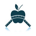 Apple With Measure Tape Icon Royalty Free Stock Photo