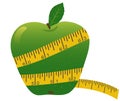 Apple with measuring tape