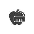 Apple and measuring tape vector icon Royalty Free Stock Photo