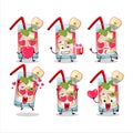 Apple mojito cartoon character with love cute emoticon Royalty Free Stock Photo