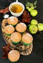 Apple muffins with cinnamon Royalty Free Stock Photo