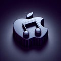 Apple Music 3D Icon Concept in Dark Mode Style