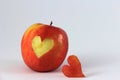 Apple Natures Heart Healthy Fruit On White Background