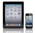 Apple New iPad 3 and iPhone 5 Royalty Free Stock Photo