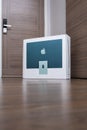 Apple new M1 chip iMac in green delivered to home and ready to be unboxed