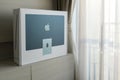 Apple new M1 chip iMac in green delivered to home and ready to be unboxed
