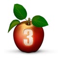 Apple with Number 3