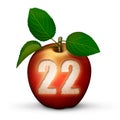 Apple with Number 22