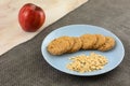 Apple oatmeal cookies with apple and rolled oats