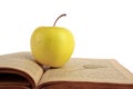 Apple and old book Royalty Free Stock Photo