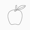 Apple - one line drawing. Continuous line fruit. Hand-drawn minimalist illustration.