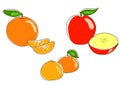 Apple orange and tangerine