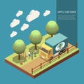 Apple Orchard Isometric Composition