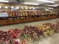 Apple orchard store with bushels of apples Royalty Free Stock Photo