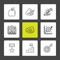 apple , paint, coin , share , cloud , star , badge , position ,