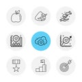 apple , paint, coin , share , cloud , star , badge , position ,