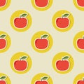 Apple pattern. Seamless texture with ripe red apples Royalty Free Stock Photo